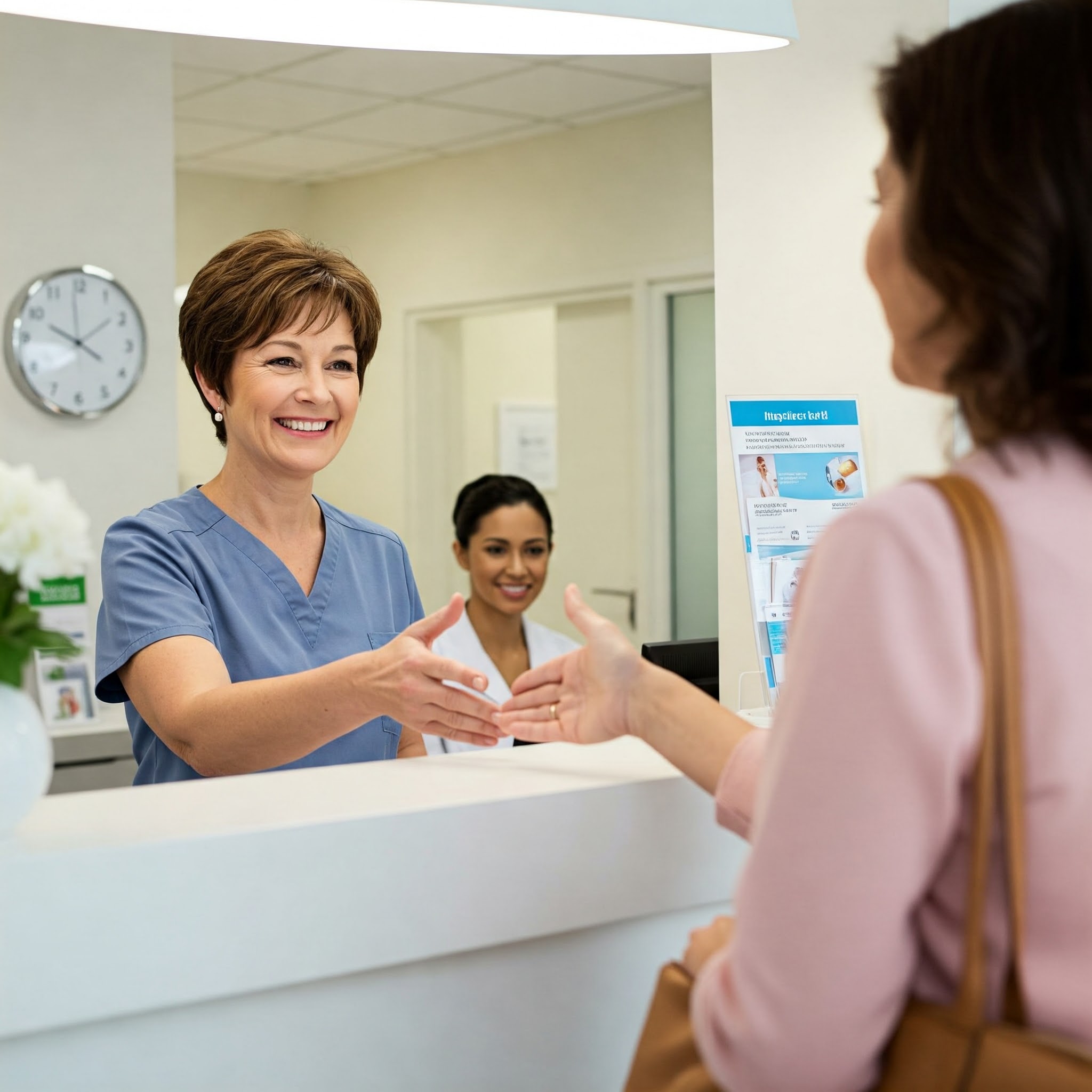 Maire Health team talking to a patient in a clinic